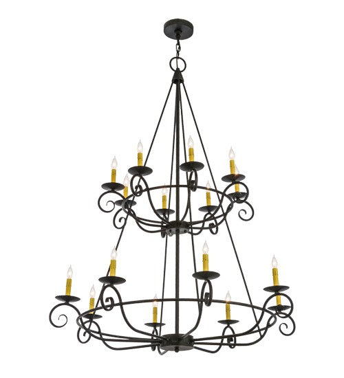 2nd Ave Lighting Estrella 45" Wide 16 LT Two Tier Chandelier in Antique Iron Gate Finish