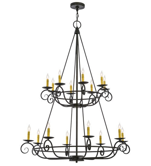 2nd Ave Lighting Estrella 45" Wide 16 LT Two Tier Chandelier in Antique Iron Gate Finish