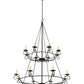 2nd Ave Lighting Estrella 54" Wide Two Tier 16 Light Chandelier in Textured Black Finish
