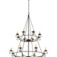 2nd Ave Lighting Estrella 54" Wide Two Tier 16 Light Chandelier in Textured Black Finish
