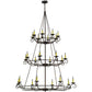 2nd Ave Lighting Estrella 60" 24-Light Three Tier Gilded Tobacco Chandelier