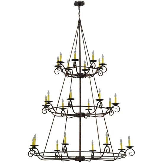 2nd Ave Lighting Estrella 60" 24-Light Three Tier Gilded Tobacco Chandelier