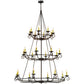 2nd Ave Lighting Estrella 60" 24-Light Three Tier Gilded Tobacco Chandelier