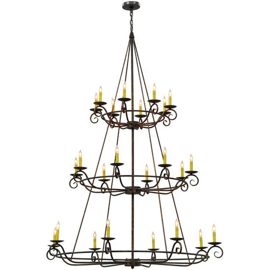 2nd Ave Lighting Estrella 60" 24-Light Three Tier Gilded Tobacco Chandelier