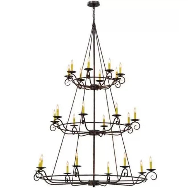 2nd Ave Lighting Estrella 60" 24-Light Three Tier Gilded Tobacco Chandelier