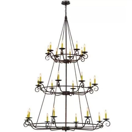 2nd Ave Lighting Estrella 60" 24-Light Three Tier Gilded Tobacco Chandelier