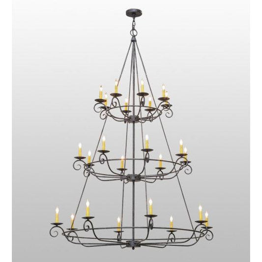2nd Ave Lighting Estrella 60" Wide 24 LT Three Tier Chandelier in Antique Iron Gate Finish