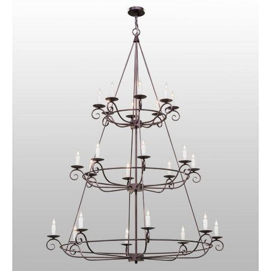 2nd Ave Lighting Estrella 60" Wide 24 LT Three Tier Chandelier in Mahogany Bronze