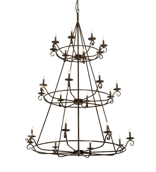 2nd Ave Lighting Estrella 60" Wide 24 Light Three Tier Chandelier in Timeless Bronze Finish
