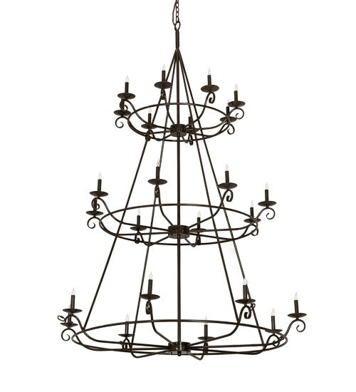 2nd Ave Lighting Estrella 60" Wide 24 Light Three Tier Chandelier in Timeless Bronze Finish