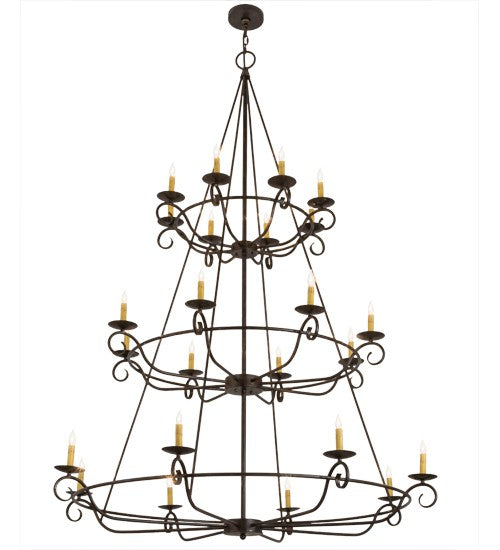 2nd Ave Lighting Estrella 60" Wide Three Tier 24 Light Chandelier in Delmonico Bronze