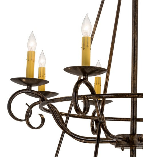 2nd Ave Lighting Estrella 60" Wide Three Tier 24 Light Chandelier in Delmonico Bronze