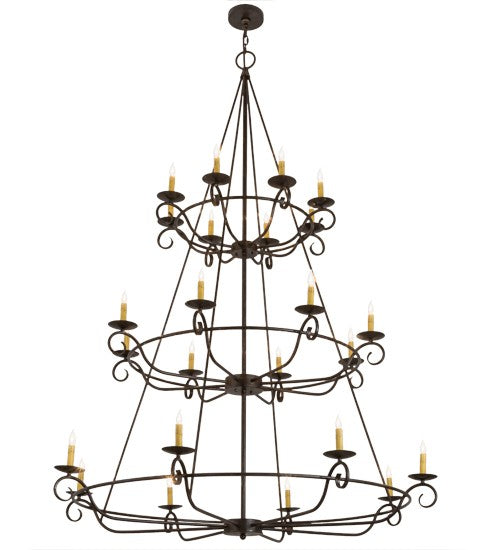 2nd Ave Lighting Estrella 60" Wide Three Tier 24 Light Chandelier in Delmonico Bronze