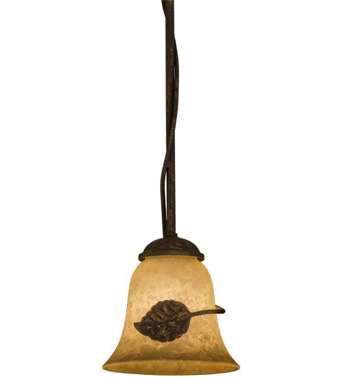 2nd Ave Lighting Falling Leaf 6" Mini Pendant in Pompeii Gold