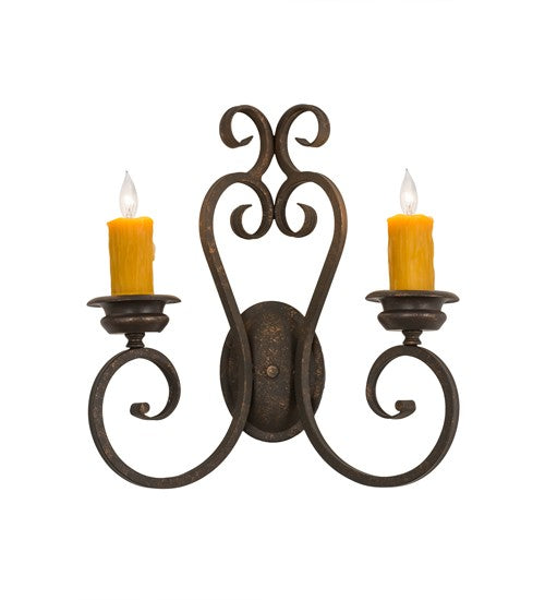 2nd Ave Lighting Fernando 17" Wide 2 LT Wall Sconce in Gilded Tobacco Finish