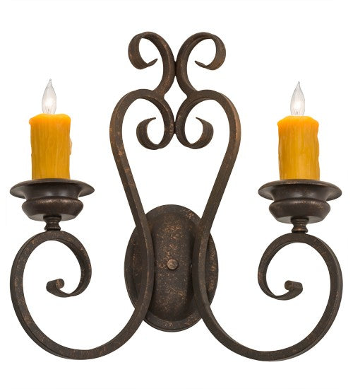 2nd Ave Lighting Fernando 17" Wide 2 LT Wall Sconce in Gilded Tobacco Finish