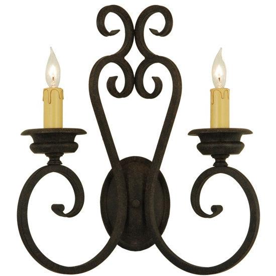 2nd Ave Lighting Fernando 17" Wide 2 Light Wall Sconce in Coffee Bean Finish