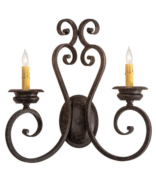 2nd Ave Lighting Fernando 17" Wide 2 Light Wall Sconce in Coffee Bean Finish