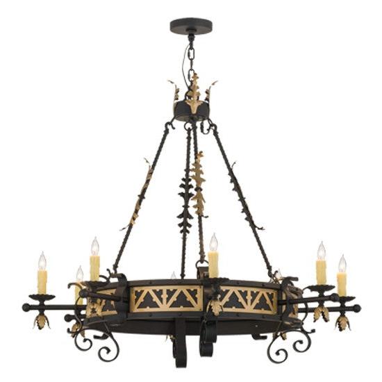 2nd Ave Lighting Filomena 48" Wide 8 LT Chandelier in Blackwash With Gold Accents