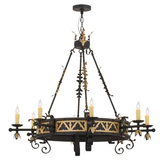 2nd Ave Lighting Filomena 48" Wide 8 LT Chandelier in Blackwash With Gold Accents