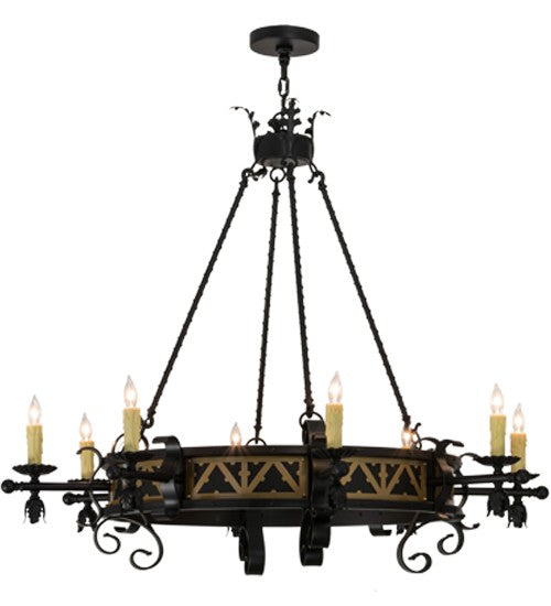 2nd Ave Lighting Filomena 48" Wide 8 LT Chandelier in Blackwash With Gold Accents
