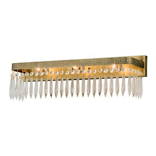 2nd Ave Lighting Finnimore 20" Wide Crystal Vanity Light With Antique Brass Finish