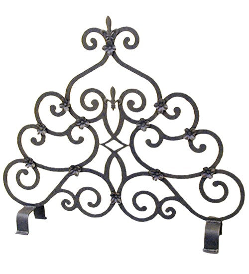 2nd Ave Lighting Fleur De Lys 36" Wide Fireplace Screen in Gilded Tobacco Finish