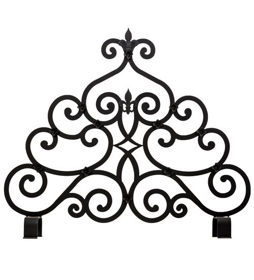 2nd Ave Lighting Fleur-de-lis 36" Wide x 32" High Fireplace Screen in Blackwash Finish