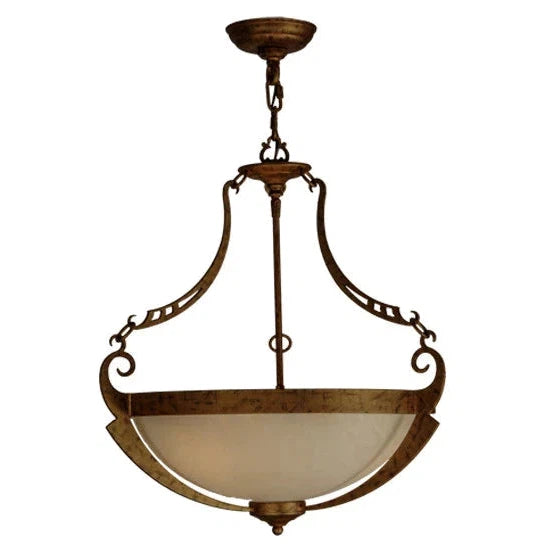 2nd Ave Lighting Focus 20" 3-Light E26 Base Crème Carrare Idalight Spanish Gold Pendant Light