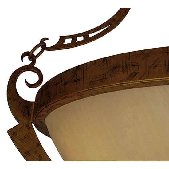 2nd Ave Lighting Focus 20" 3-Light E26 Base Crème Carrare Idalight Spanish Gold Pendant Light