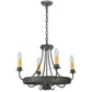 2nd Ave Lighting Franciscan 25" 4-Light Hand-Forged Wrought Iron Frame Gothic-Styled Chandelier