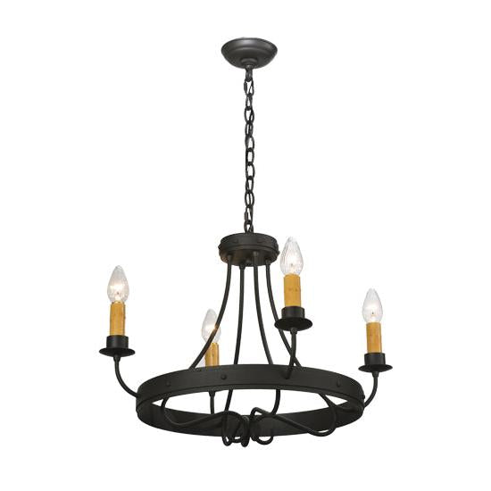2nd Ave Lighting Franciscan 25" 4-Light Wrought Iron Gothic-Styled Chandelier