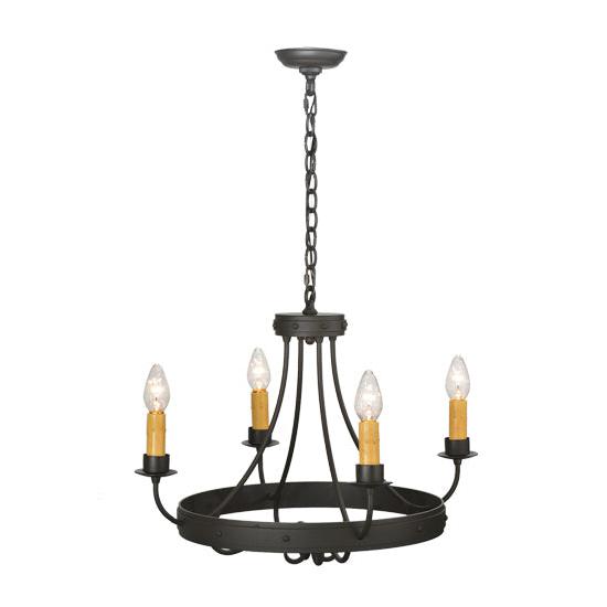 2nd Ave Lighting Franciscan 25" 4-Light Wrought Iron Gothic-Styled Chandelier