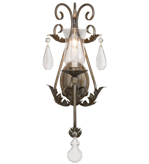 2nd Ave Lighting French Elegance 12" Wide Wall Sconce in Antique Silver Finish