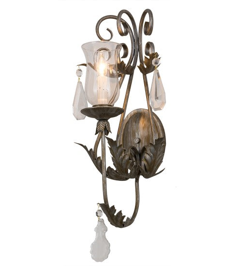 2nd Ave Lighting French Elegance 12" Wide Wall Sconce in Antique Silver Finish