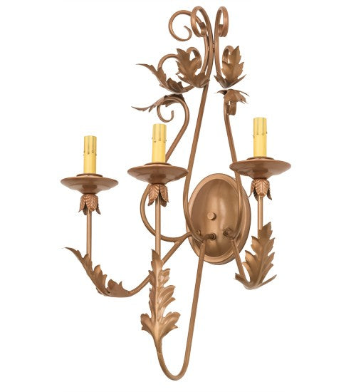 2nd Ave Lighting French Elegance 17" Wide 3 LT Wall Sconce Hardware in Metallic Bronze Finish
