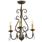 2nd Ave Lighting French Elegance 18" 3-Light E12 Base Curved Acanthus Leaf Accent Pompeii Gold Chandelier