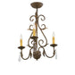 2nd Ave Lighting French Elegance 18" 3-Light E12 Base Curved Acanthus Leaf Accent Pompeii Gold Chandelier