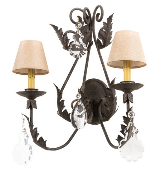 2nd Ave Lighting French Elegance 18" Wide 2 Light Wall Sconce in Antiquity Finish