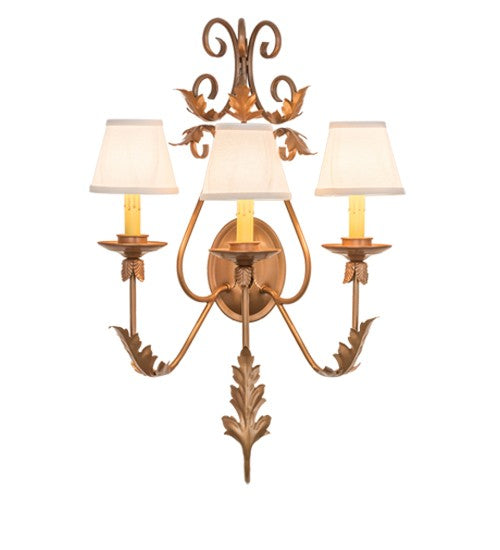 2nd Ave Lighting French Elegance 18" Wide 3 LT Wall Sconce in Metallic Bronze