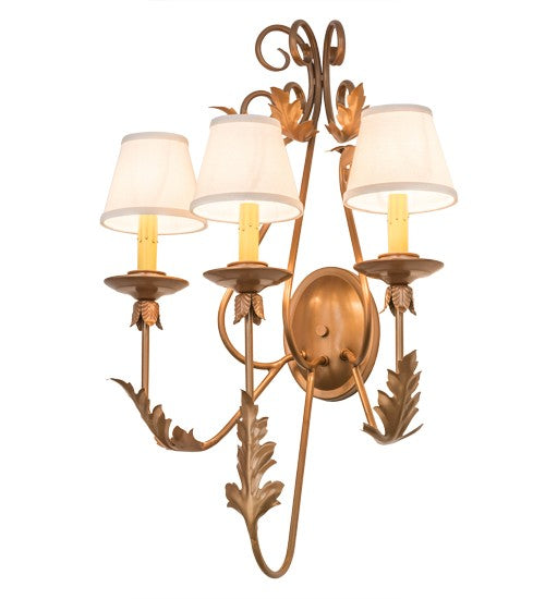 2nd Ave Lighting French Elegance 18" Wide 3 LT Wall Sconce in Metallic Bronze