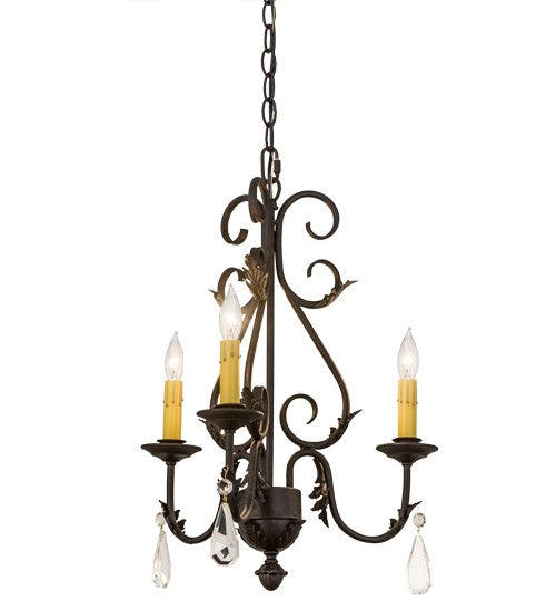 2nd Ave Lighting French Elegance 18" Wide 3 Light Chandelier in Chestnut Finish