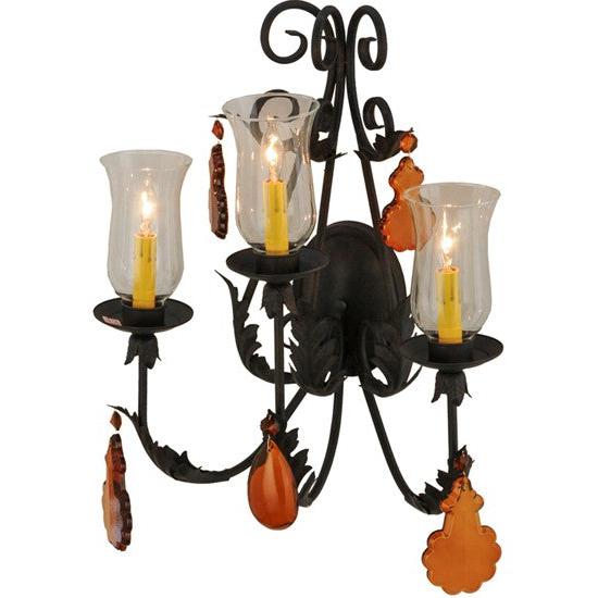 2nd Ave Lighting French Elegance 18" Wide 3 Light Wall Sconce in Chestnut Finish