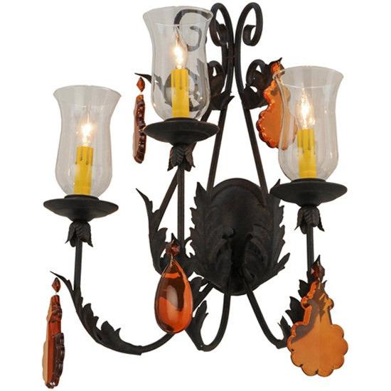 2nd Ave Lighting French Elegance 18" Wide 3 Light Wall Sconce in Chestnut Finish