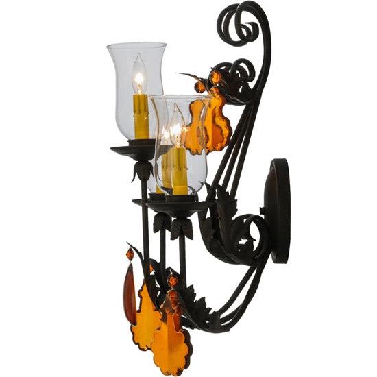 2nd Ave Lighting French Elegance 18" Wide 3 Light Wall Sconce in Chestnut Finish