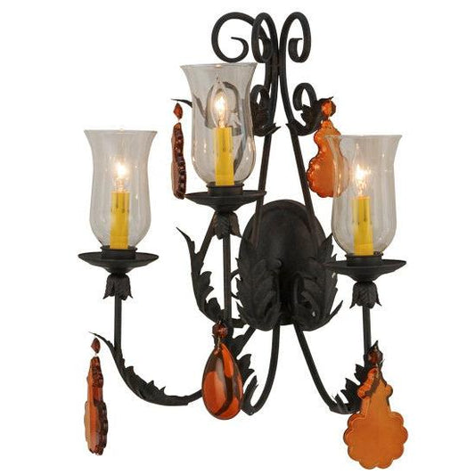 2nd Ave Lighting French Elegance 18" Wide 3 Light Wall Sconce in Chestnut Finish