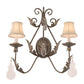 2nd Ave Lighting French Elegance 21" Wide 2 Light Wall Sconce in Antique Silver Finish