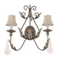 2nd Ave Lighting French Elegance 21" Wide 2 Light Wall Sconce in Antique Silver Finish