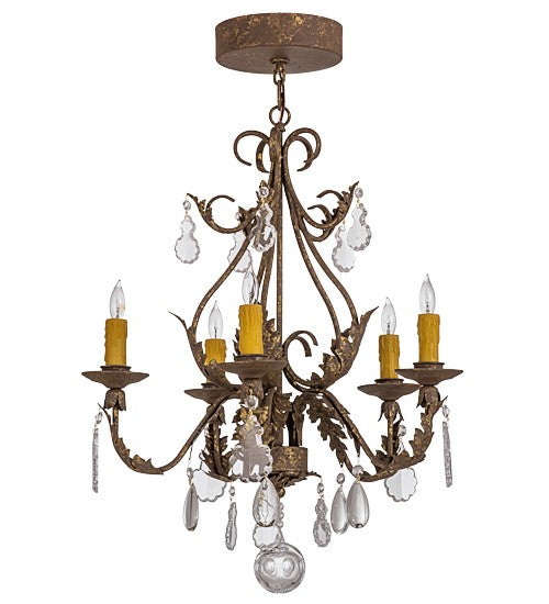 2nd Ave Lighting French Elegance 24" Wide 5 LT Chandelier in Pompeii Gold