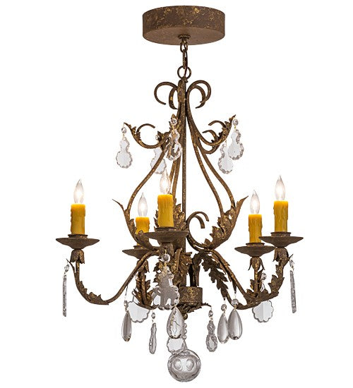 2nd Ave Lighting French Elegance 24" Wide 5 LT Chandelier in Pompeii Gold